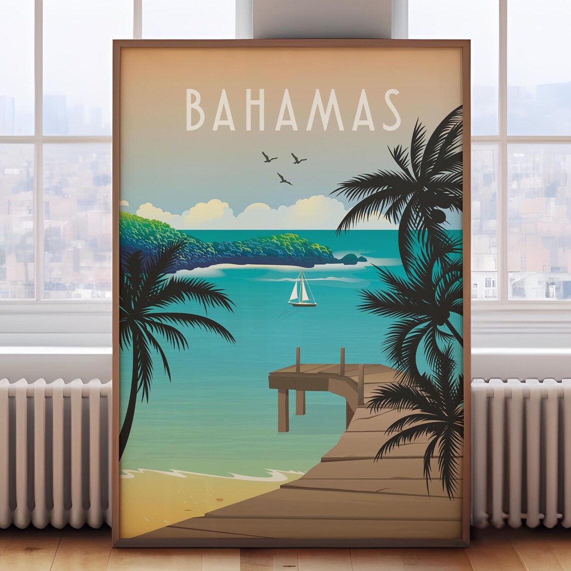 Bahamas Travel Poster, Caribbean Destination Art Print
