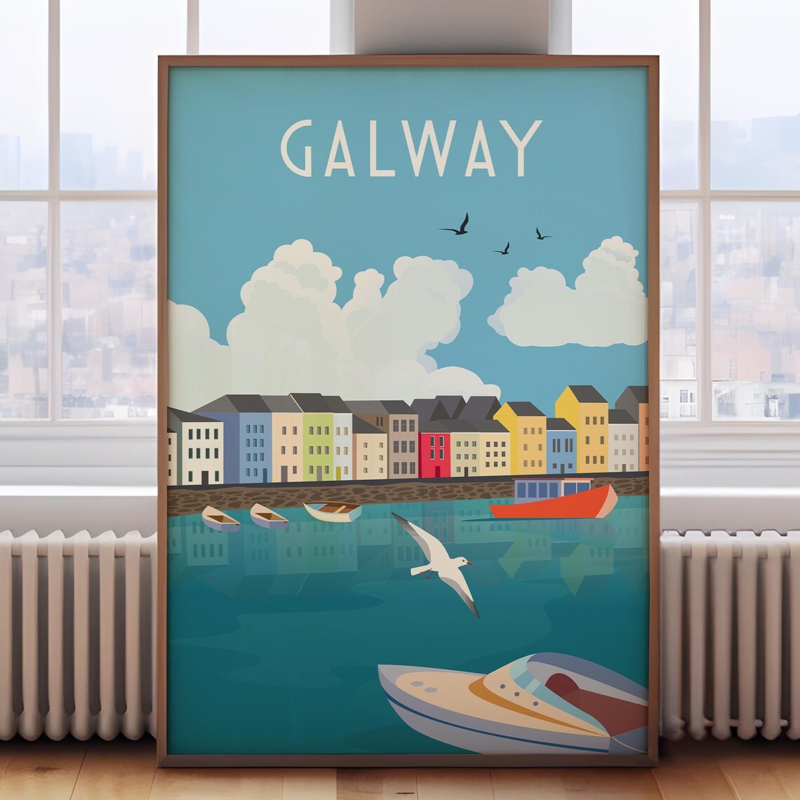 Galway Travel Poster, Claddagh Ireland Art Print