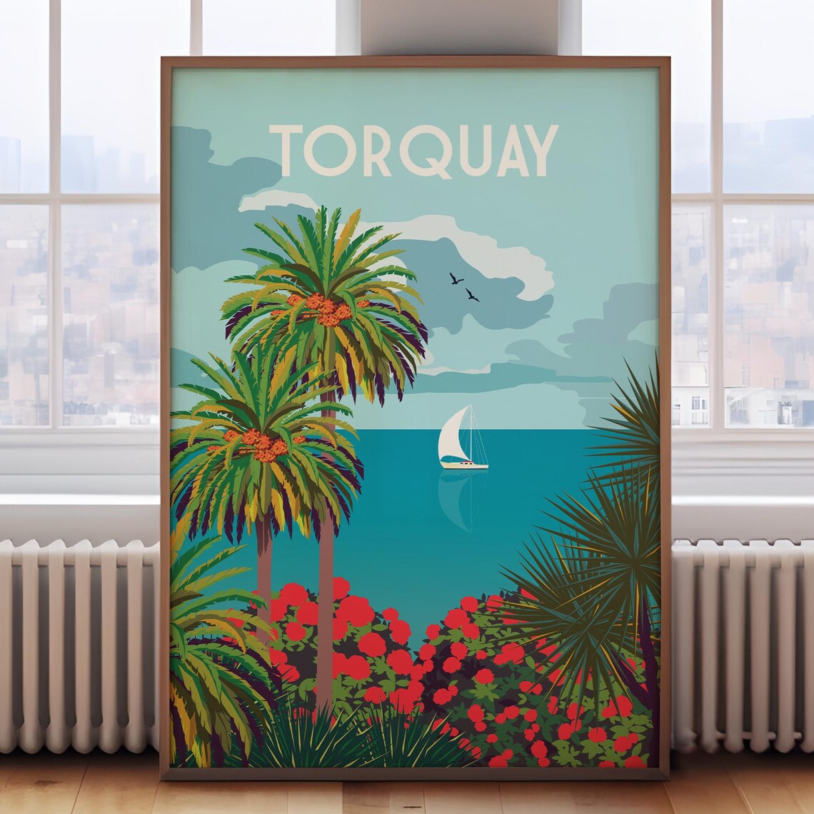 Torquay Travel Poster, English Riviera, Devon