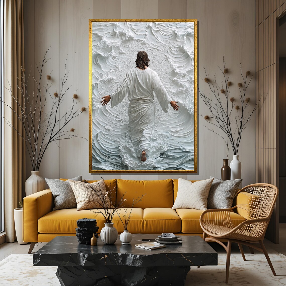 Jesus Walking On Water, Biblical Inspirational Poster - Image 3