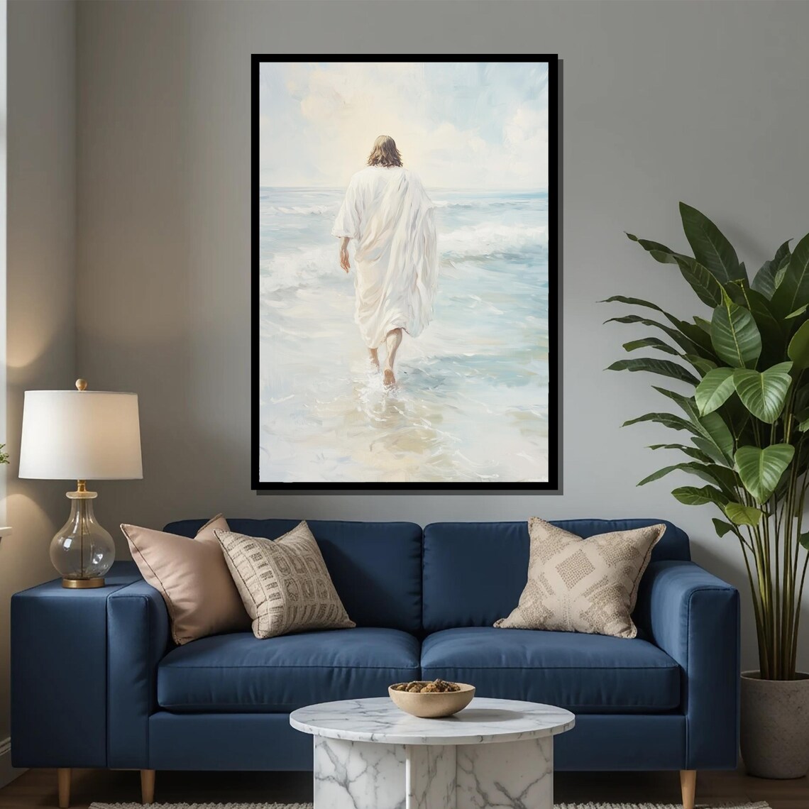 Jesus Walking On Water, Christian Ocean Artwork - Image 2