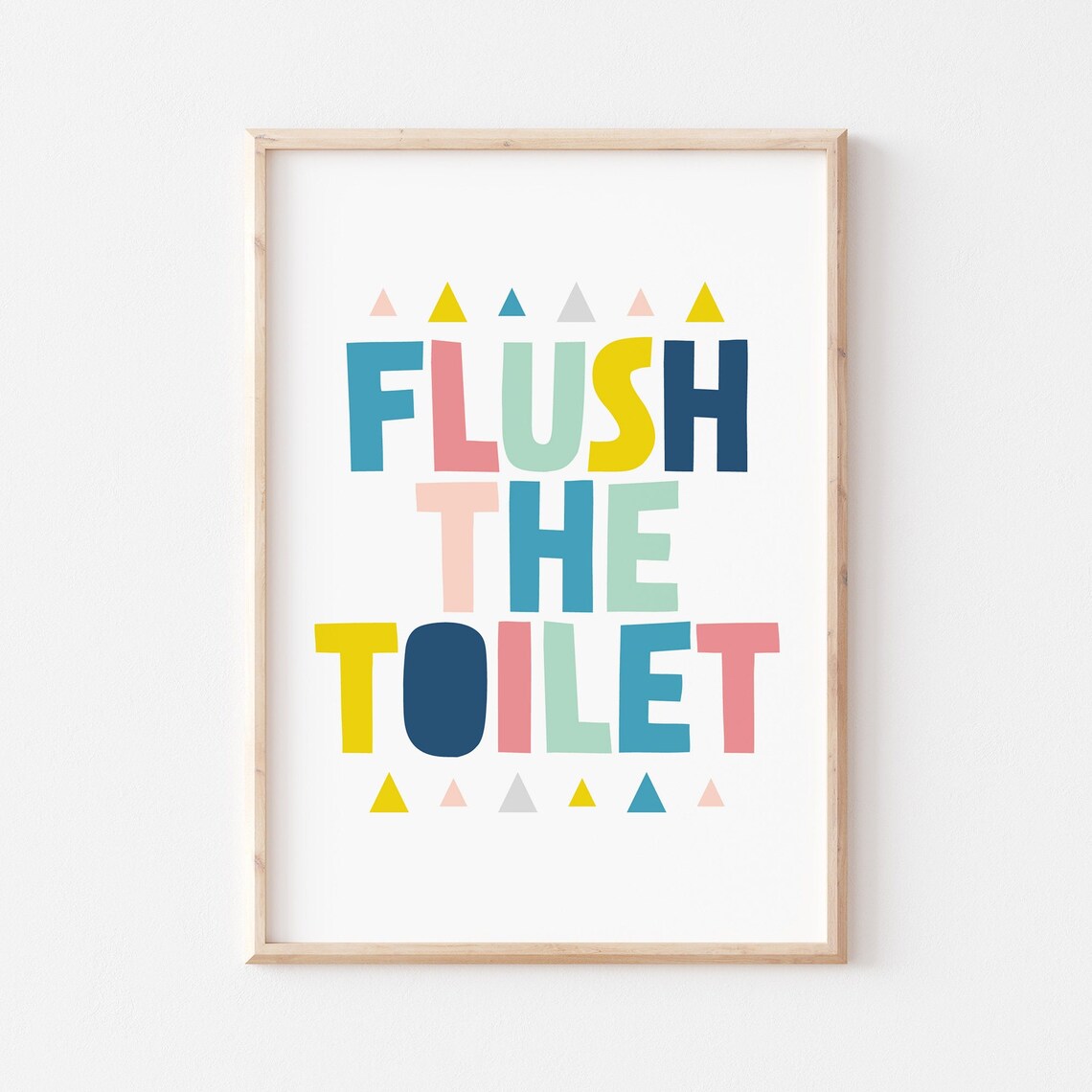 Flush The Toilet Colorful Kids Bathroom Reminder Sign Wall Art - Image 3