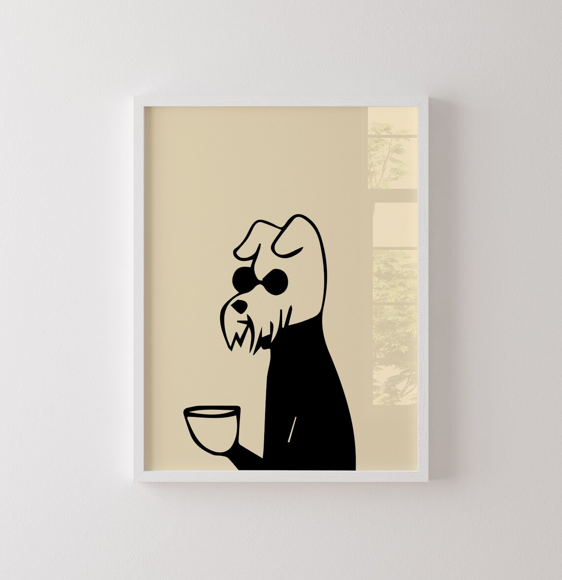 Dog Drinking Coffee Mid-Century Art Print - Image 6