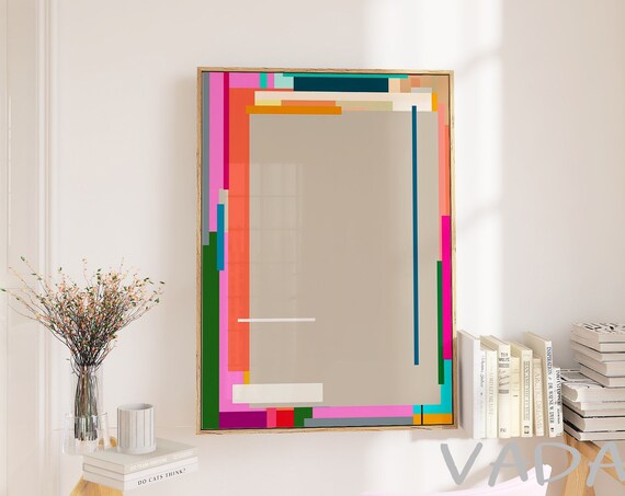 Beige Multicolor Abstract Art Scandinavian Wall Art Abstract Painting Modern Instant Wall Decor