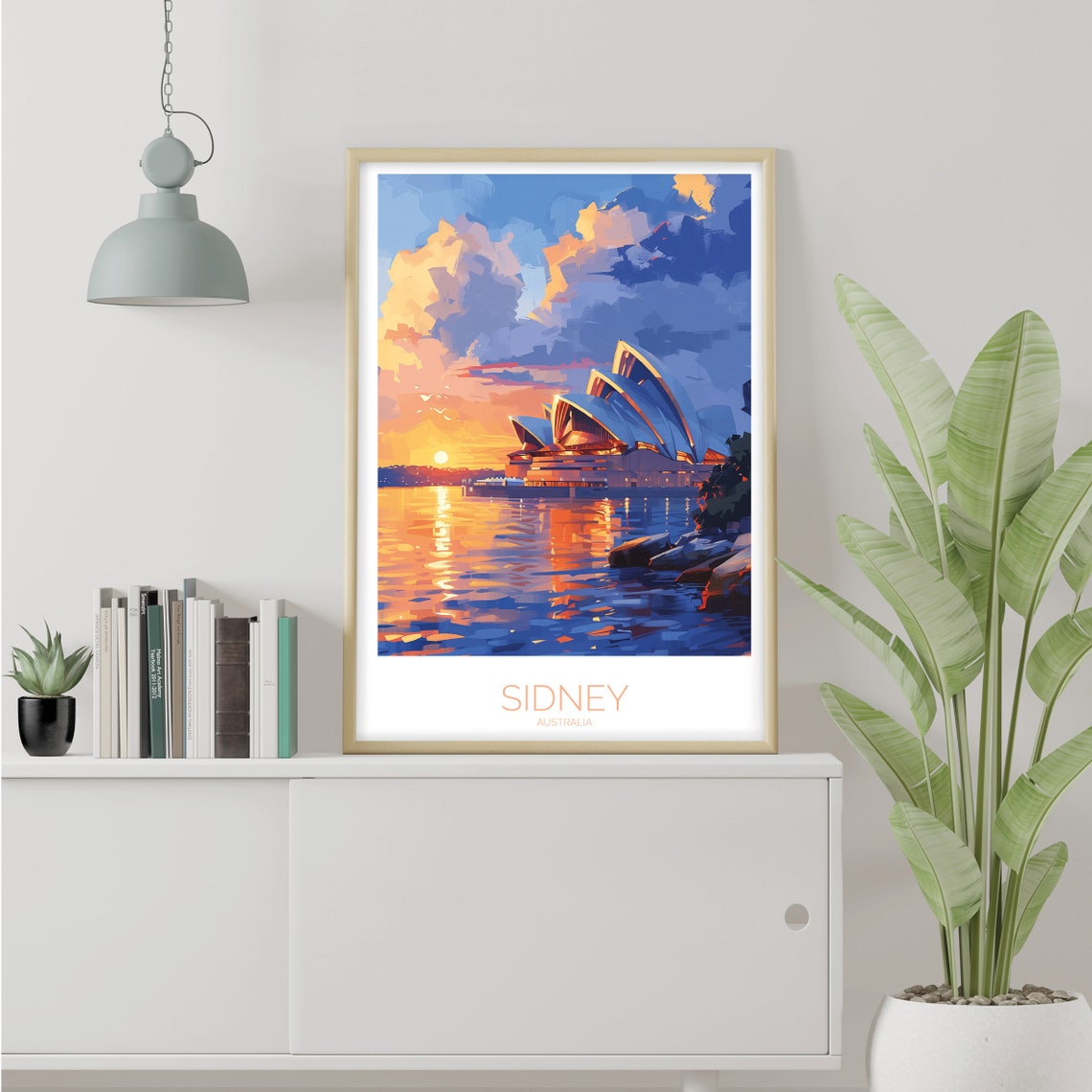 Sydney Opera House Sunset Harbor Watercolor Australia Travel Poster - Image 2