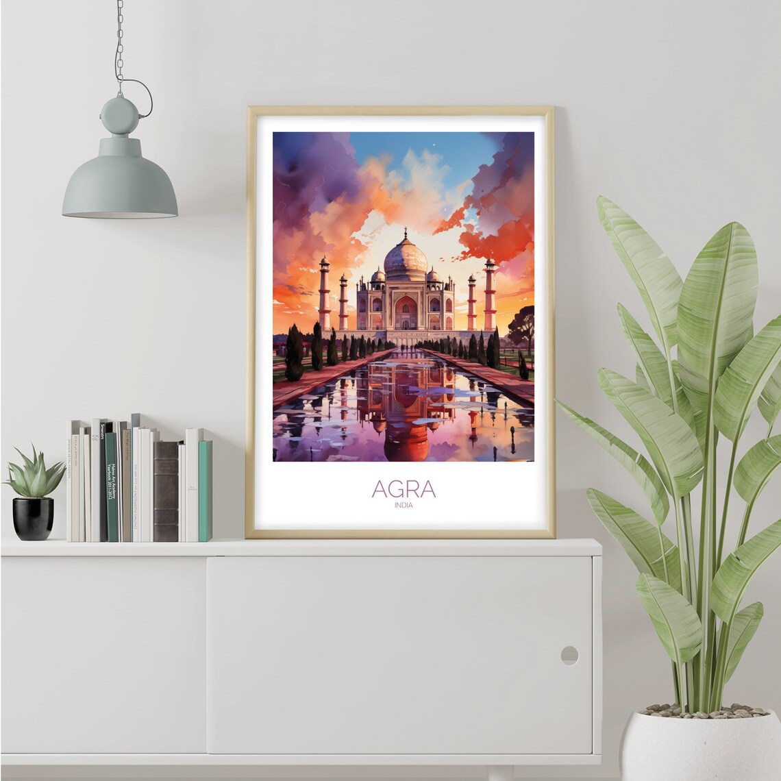 Taj Mahal, Agra India Travel Poster, Souvenir - Image 2