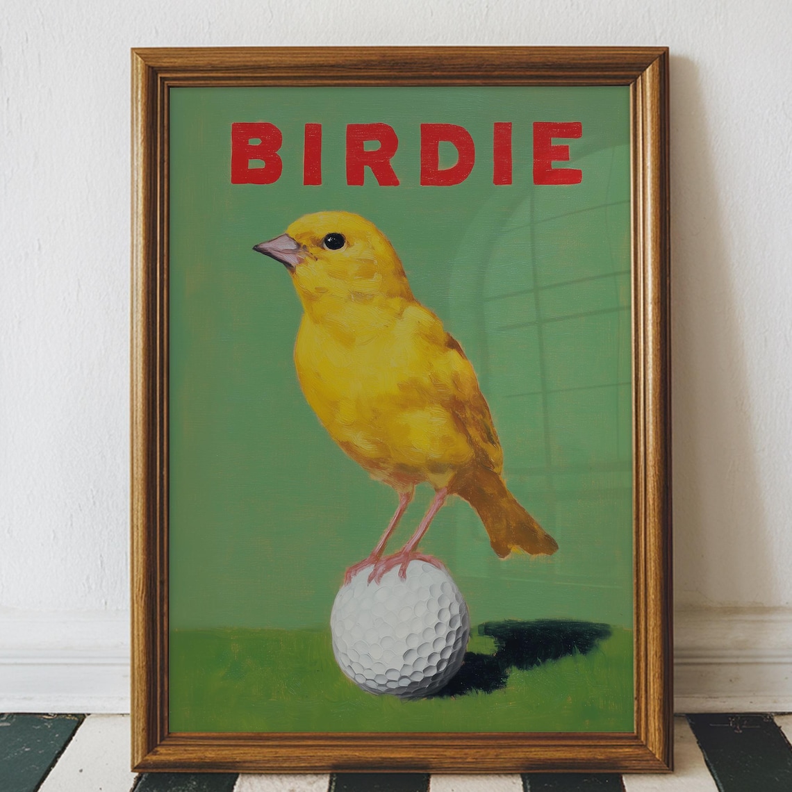 Vintage Birdie Golf Art Print, Funny Retro Poster