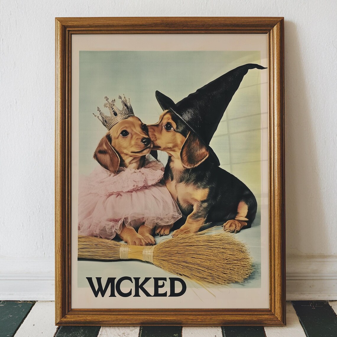 Wicked Dachshund Vintage Aesthetic Dog Art Print