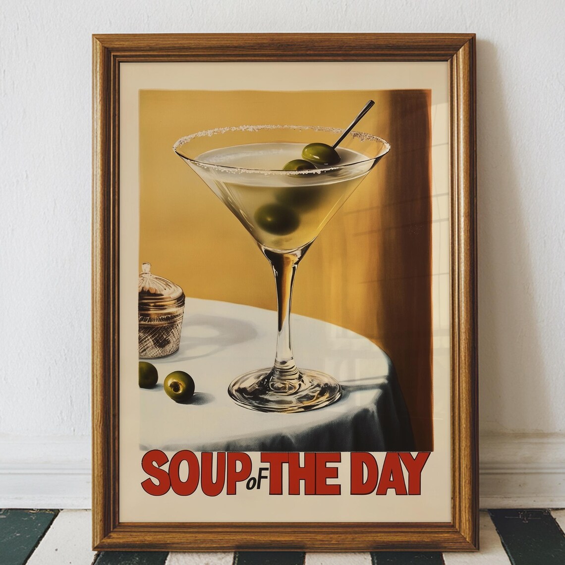 Retro Dirty Martini Vintage Cocktail Art Print