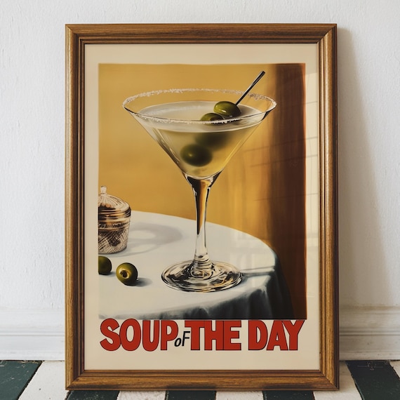 Retro Dirty Martini Vintage Cocktail Art Print