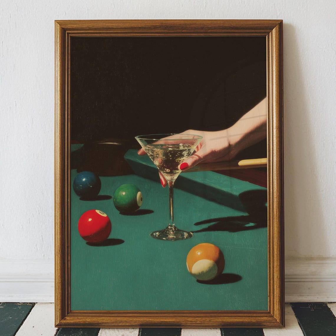 Retro Dirty Martini Billiards Art Print