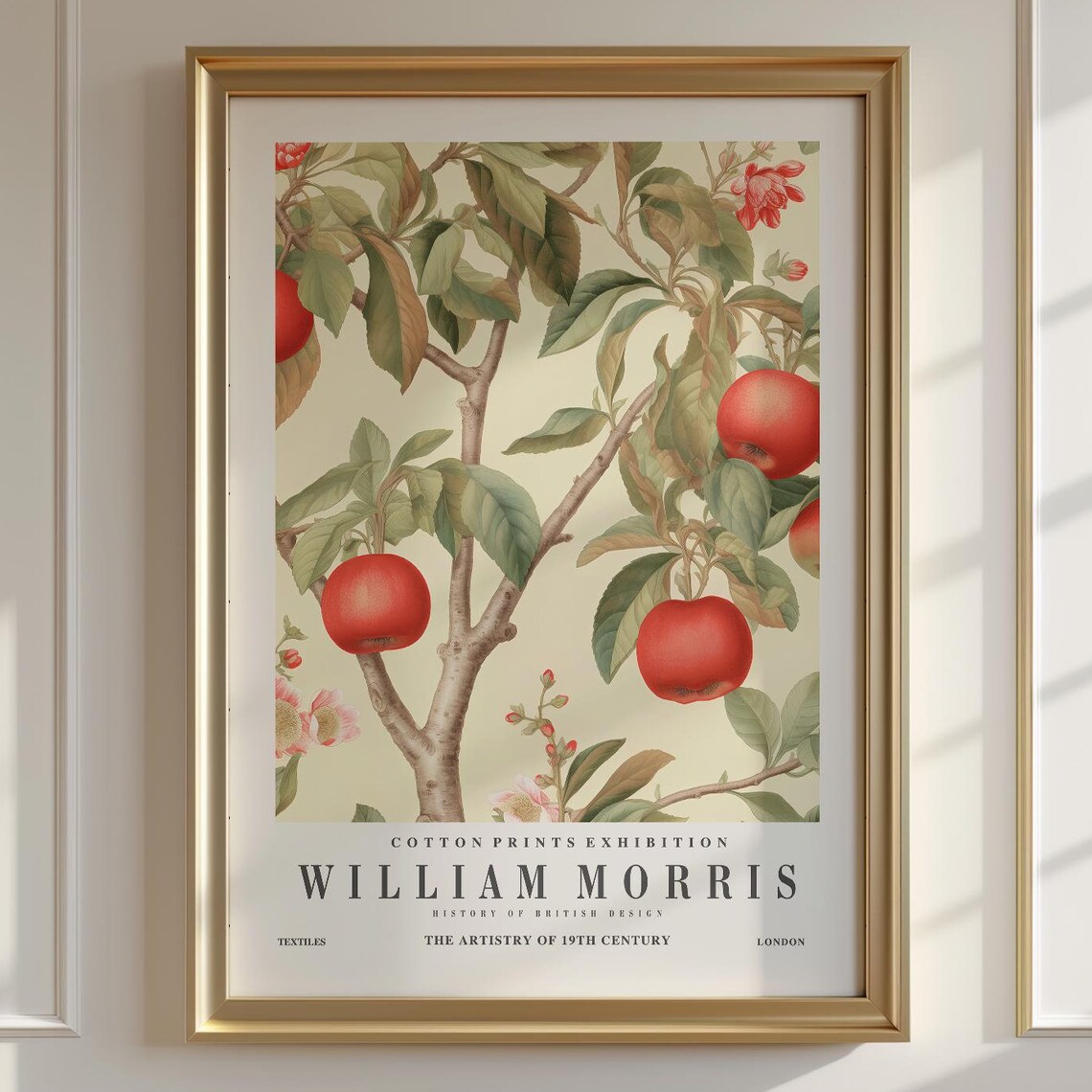 William Morris Botanical Print, Vintage Mid-Century Modern