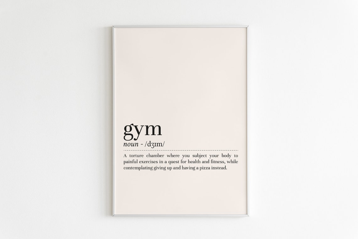 Gym Funny Fitness Definition Dictionary Style Typography Poster