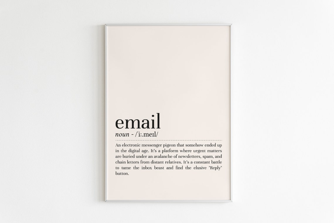 Email Definition Funny Dictionary Quote Office Humor Work Poster