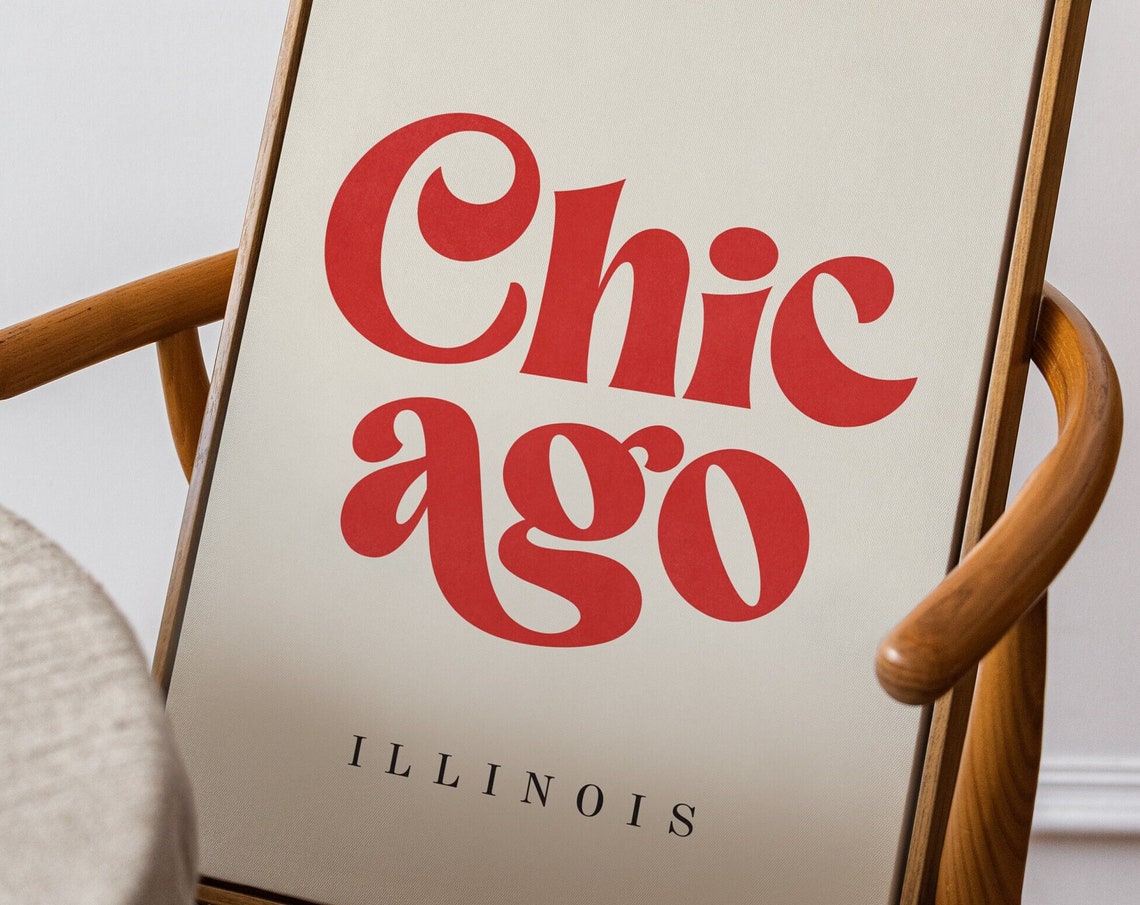 Chicago Wall Print Travel Poster City Wall Art Chicago Wall Art City Print Wall Poster Apartment Wall Art Urban Wall Art Travel Print