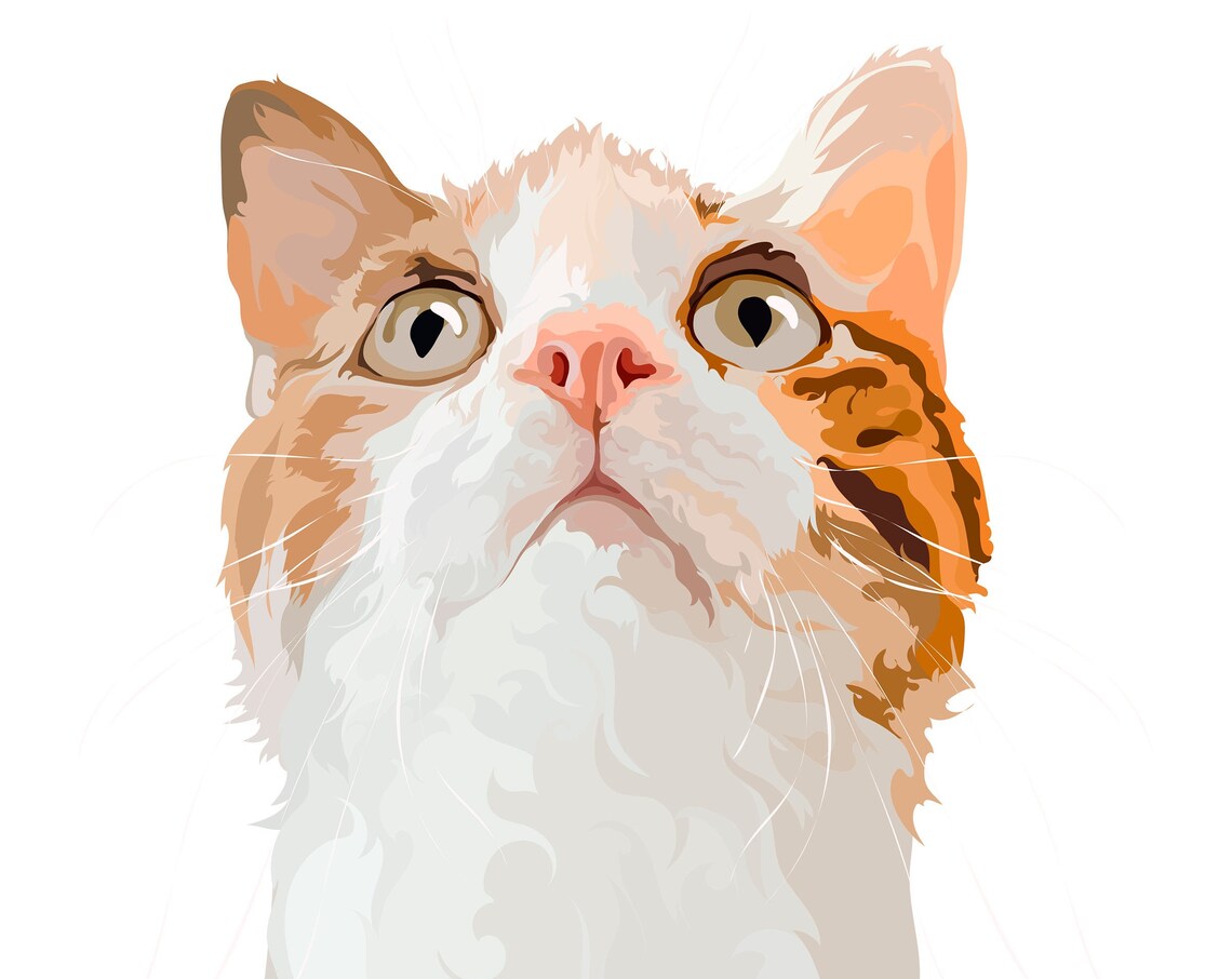 Custom Cat Portrait, Personalized Cat Painting