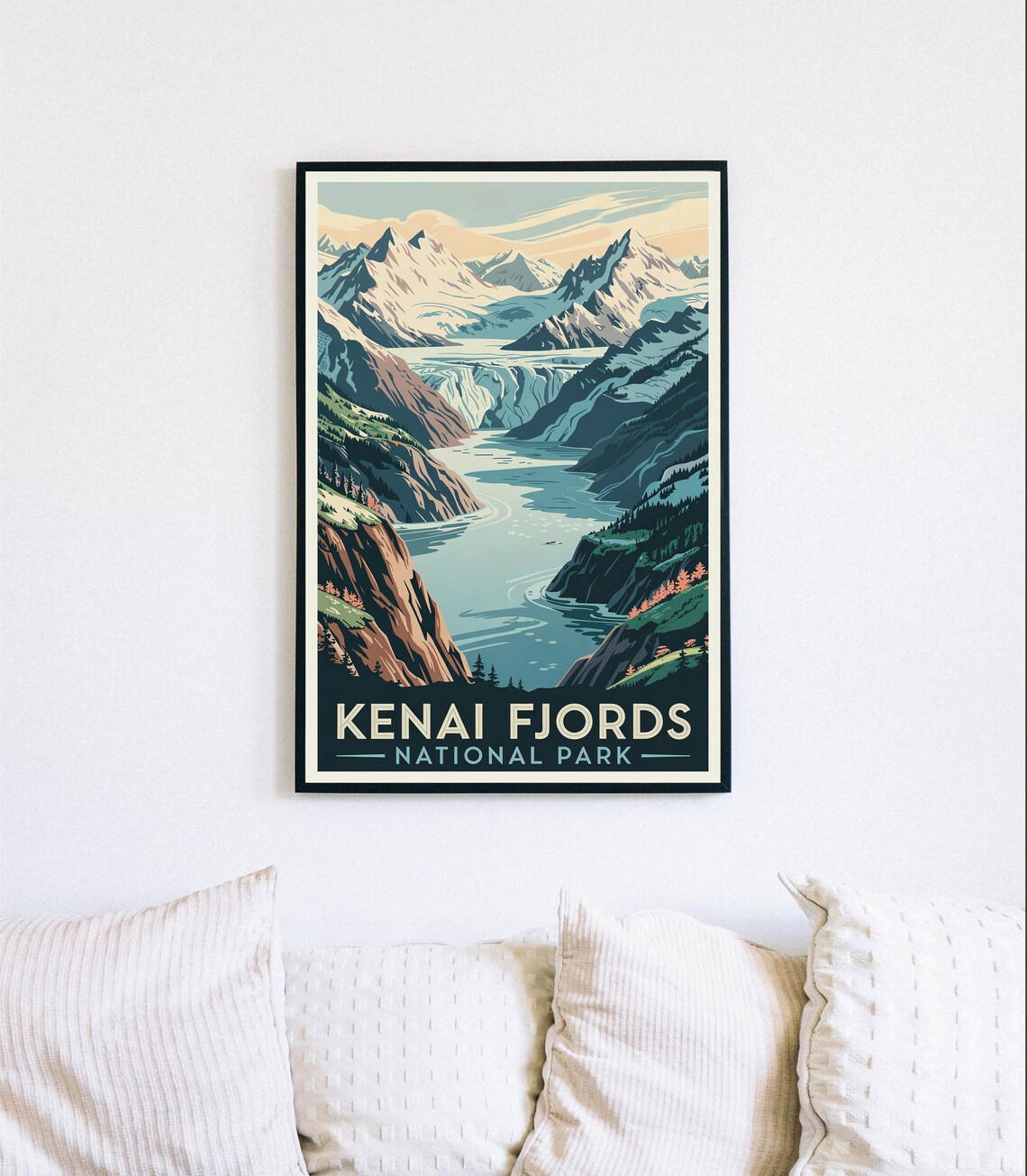 Kenai Fjords National Park Alaska Glacier Fjord Travel Poster