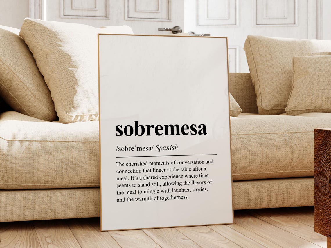 Sobremesa Spanish Definition Print Cozy Dining Room Wall Decor - Image 2
