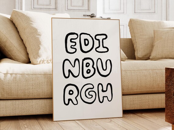 Edinburgh Wall Art Scotland City Art Print Edinburgh Aesthetic Wall Art Trendy Travel Poster Cute Travel Quote Print