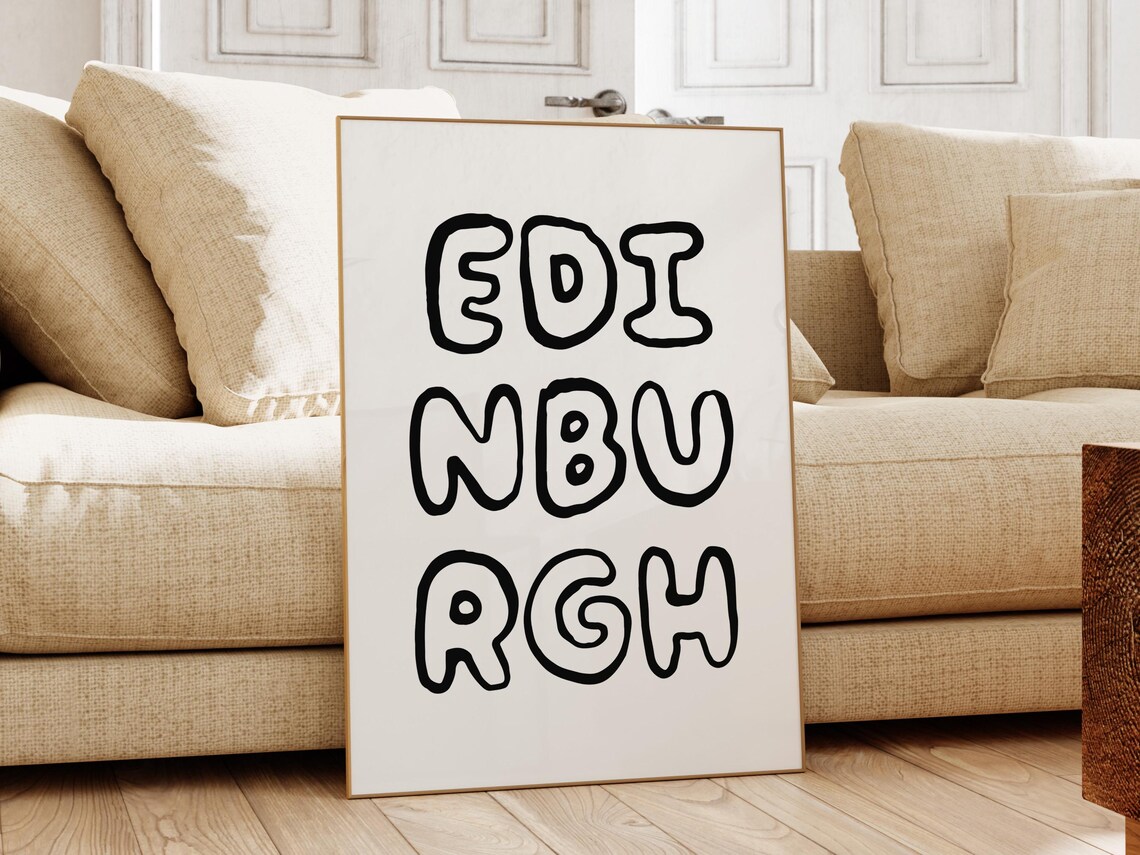 Edinburgh Wall Art Scotland City Art Print Edinburgh Aesthetic Wall Art Trendy Travel Poster Cute Travel Quote Print