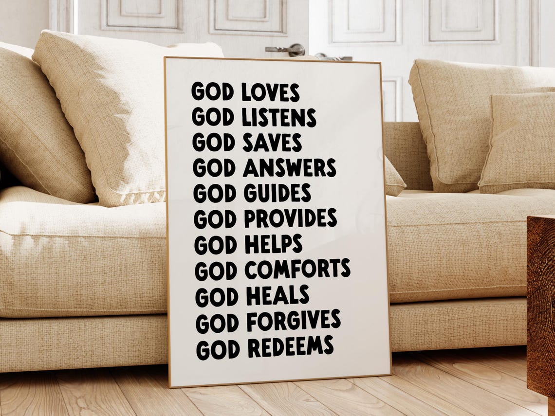 Modern Christian Wall Art Bible Quote Art Print Scripture Affirmations Print Aesthetic Inspirational Quote Print - Image 3