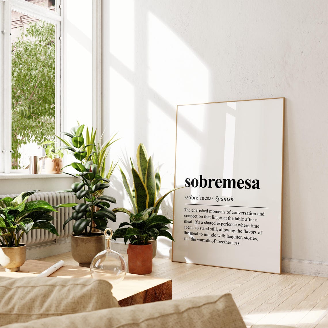 Sobremesa Spanish Definition Print Cozy Dining Room Wall Decor