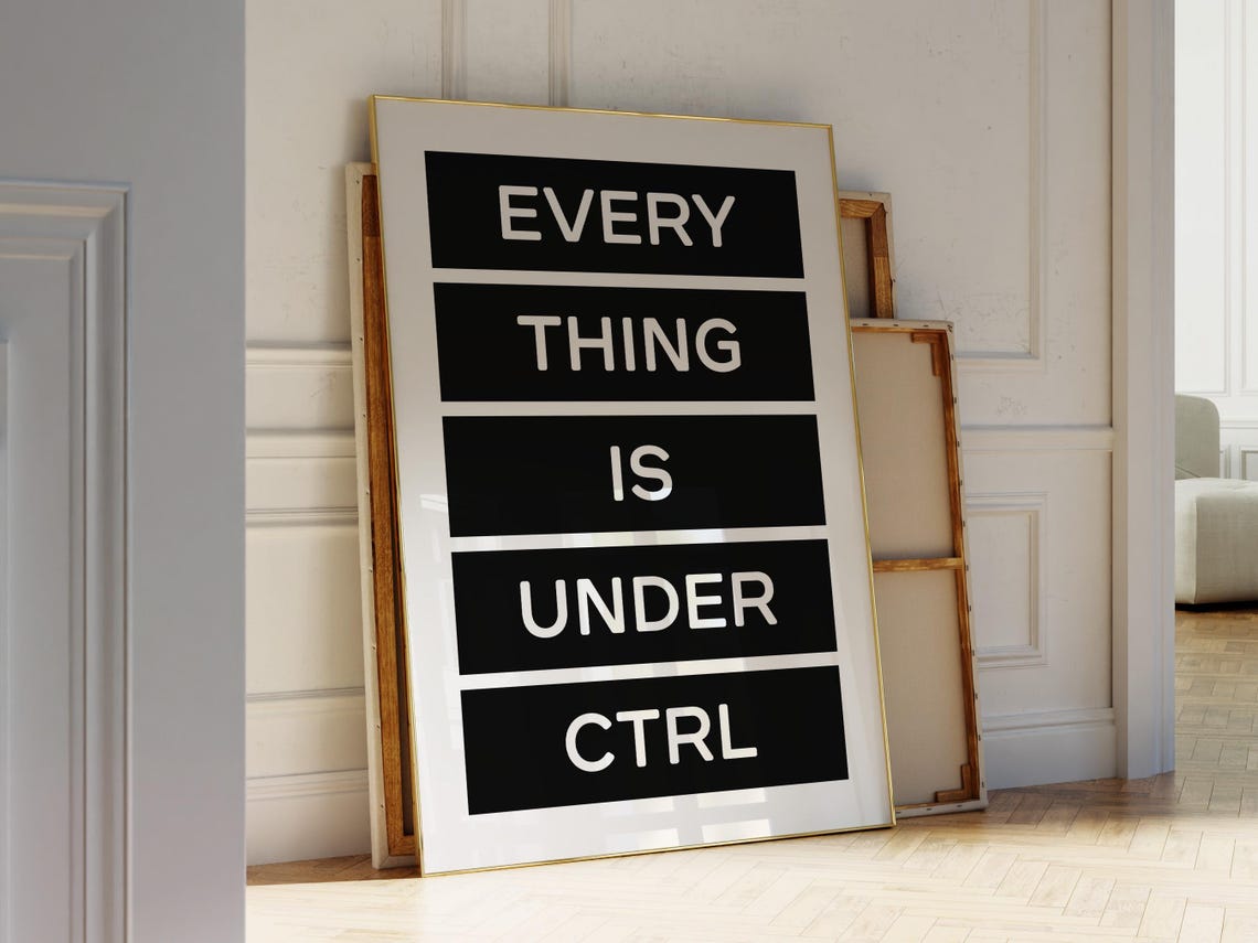 Everything Is Under Ctrl Black Funny Coding Office Quote Poster - Image 2
