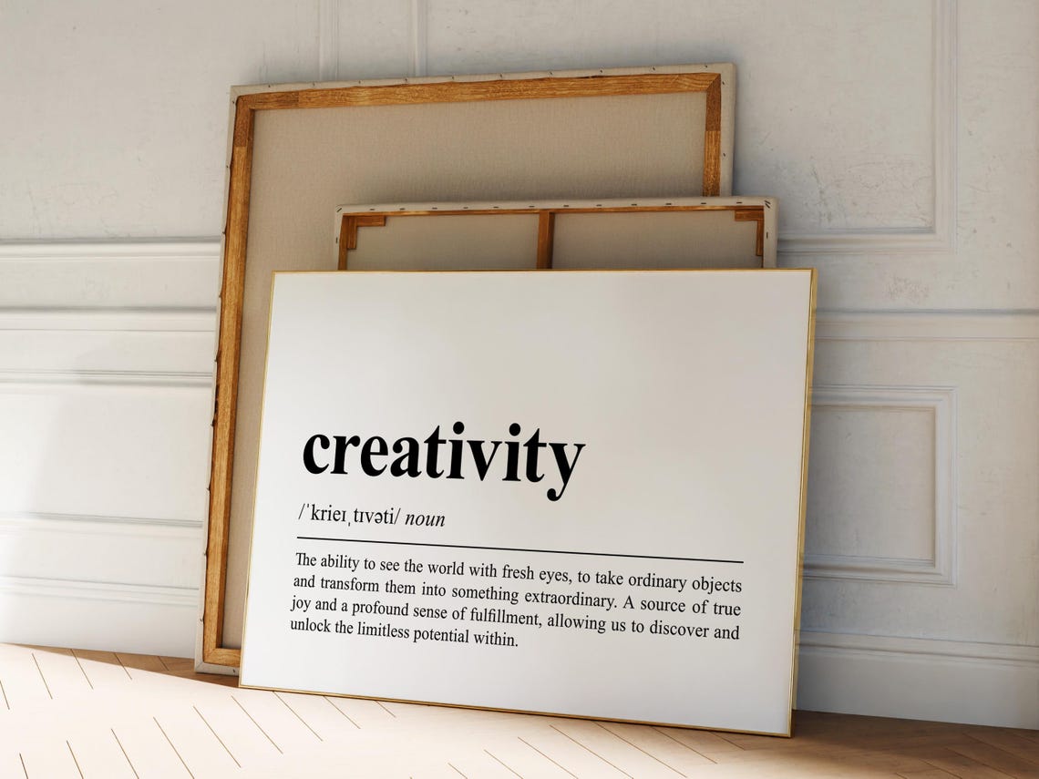 Creativity Definition Dictionary Style Inspirational Office Poster