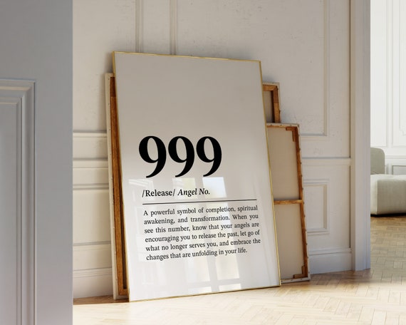 Angel Number 999 Wall Art Law Of Attraction Wall Decor Trendy Spiritual Art Print Manifestation Poster Angel Numbers Print