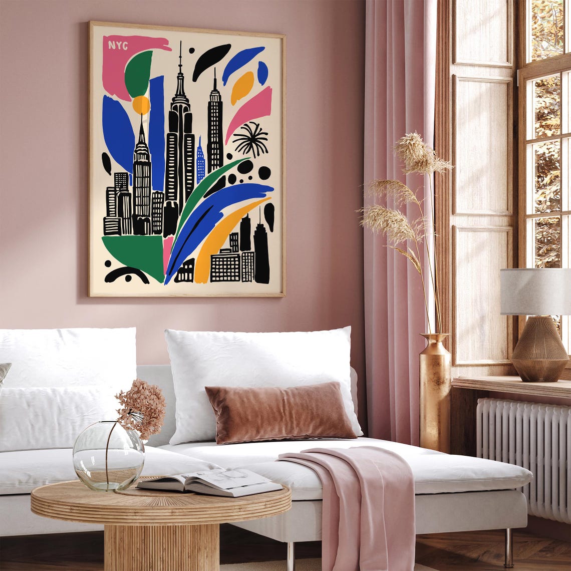 NYC Abstract Colorful Skyline with Empire State Building Poster - Image 5