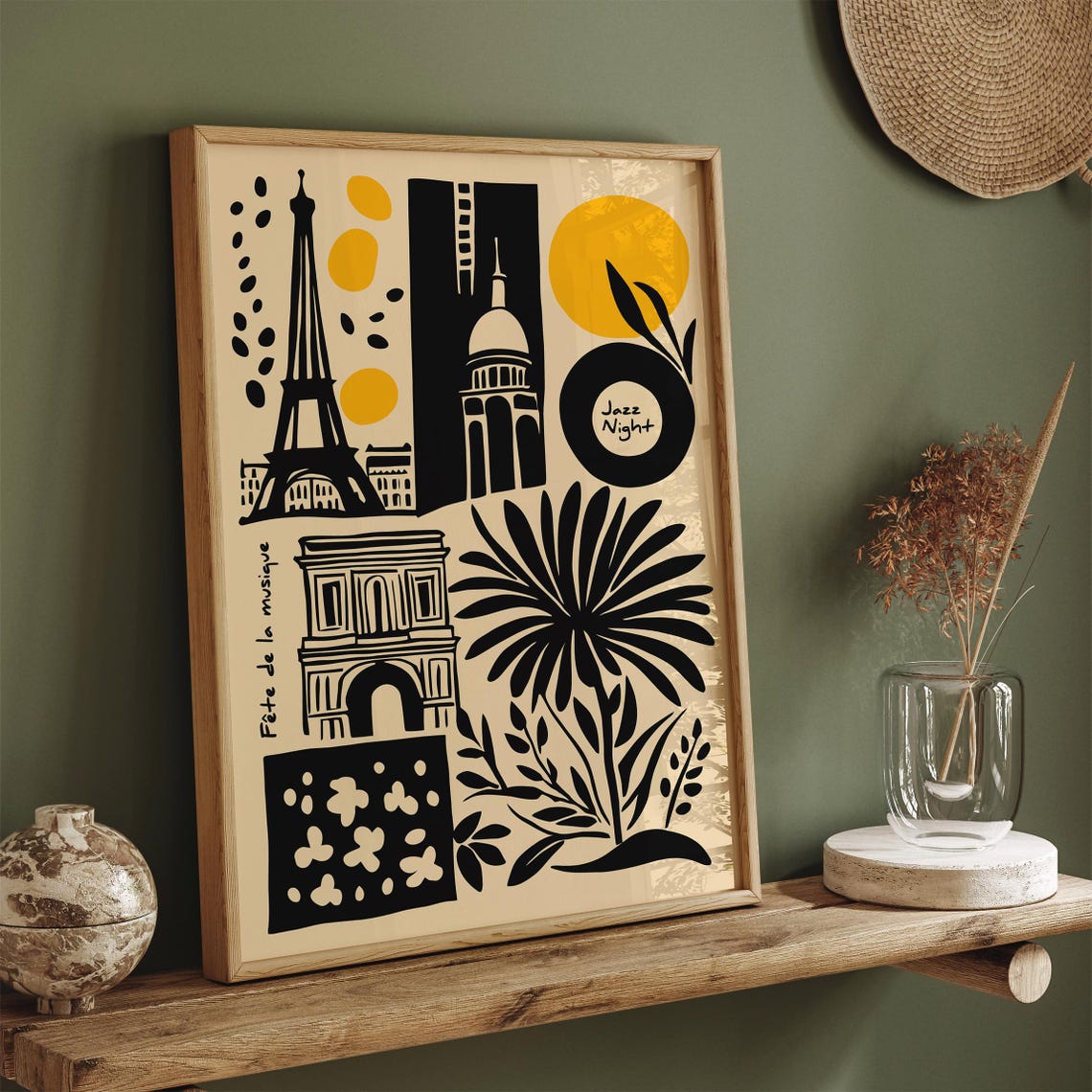 Fête de la Musique Jazz Night Paris Landmarks Collage Poster - Image 5