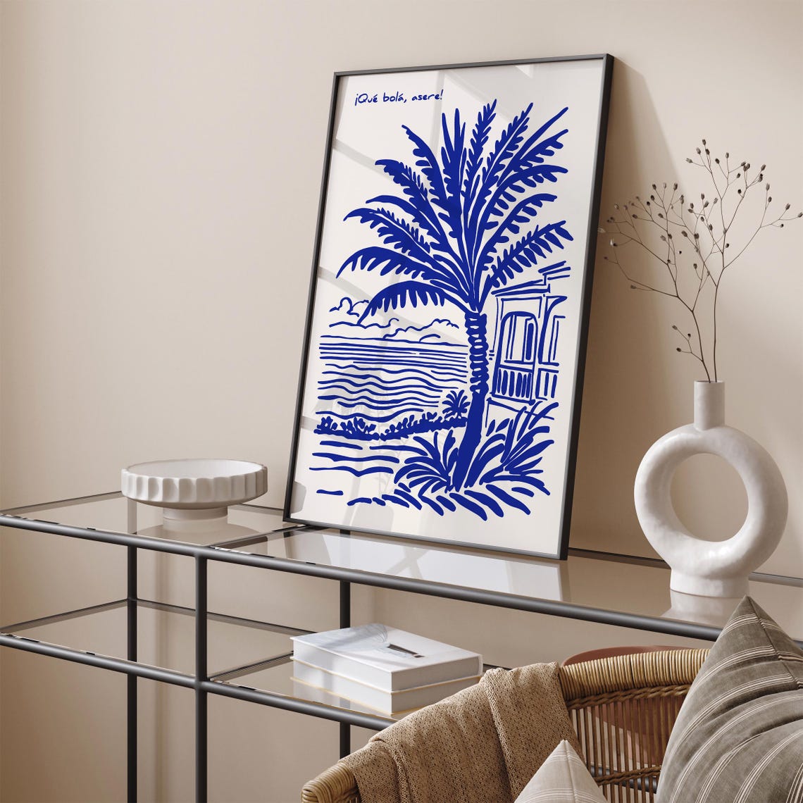Cuban Que Bola Asere Palm Tree Tropical Caribbean Beach Scene Poster - Image 5