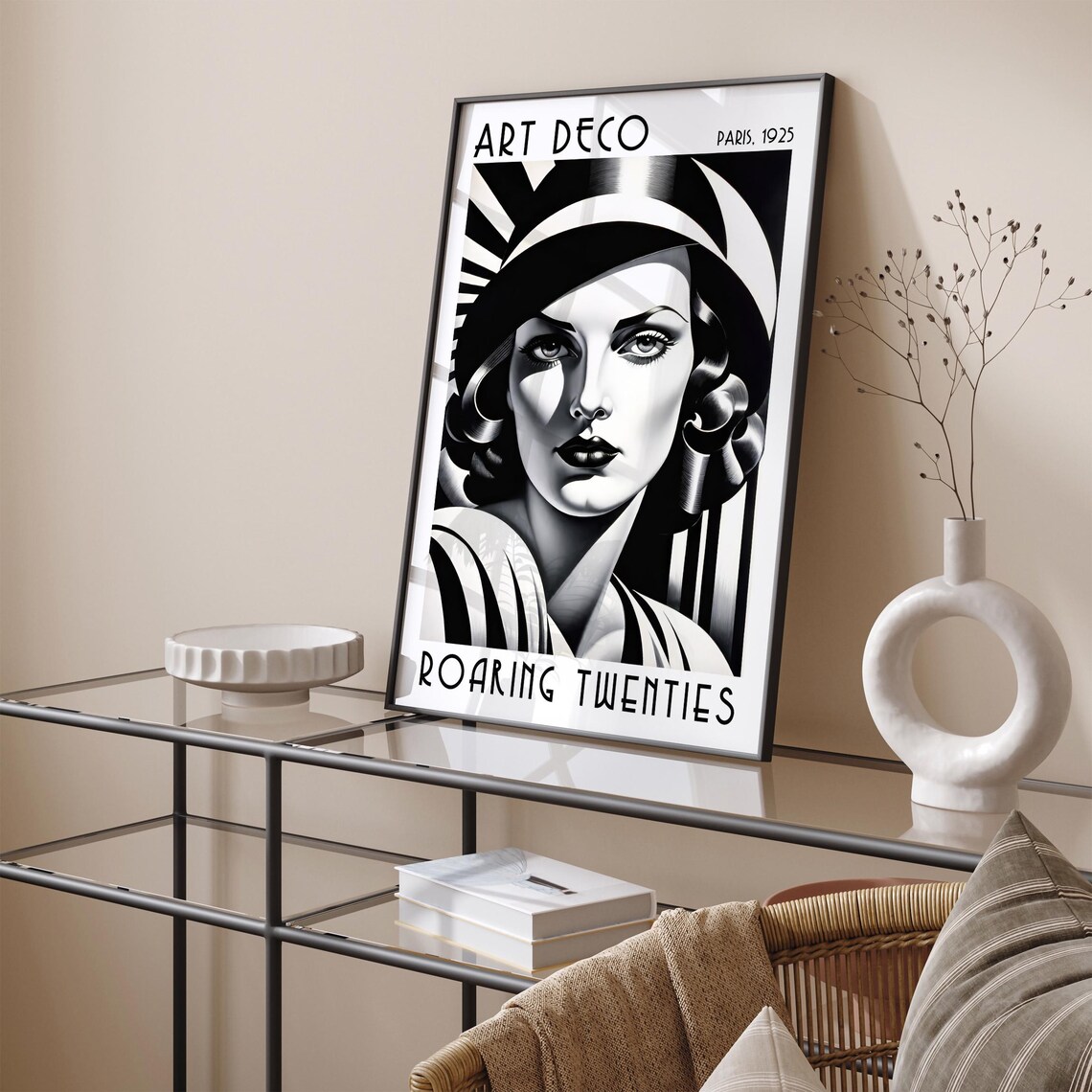 Art Deco Paris 1925 Roaring Twenties Cloche Hat Woman Poster - Image 2