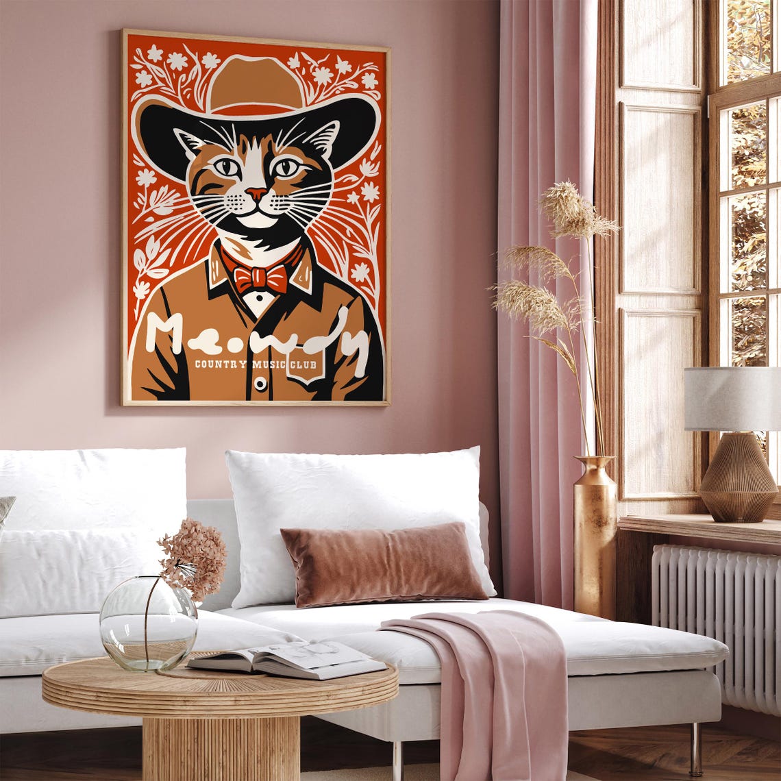 Country Cat Cowboy Poster Meowdy Country Music Club Art Print Rustic Western Decor Cat Lovers Gift Country Music Fan Gift Airbnb Decor - Image 5