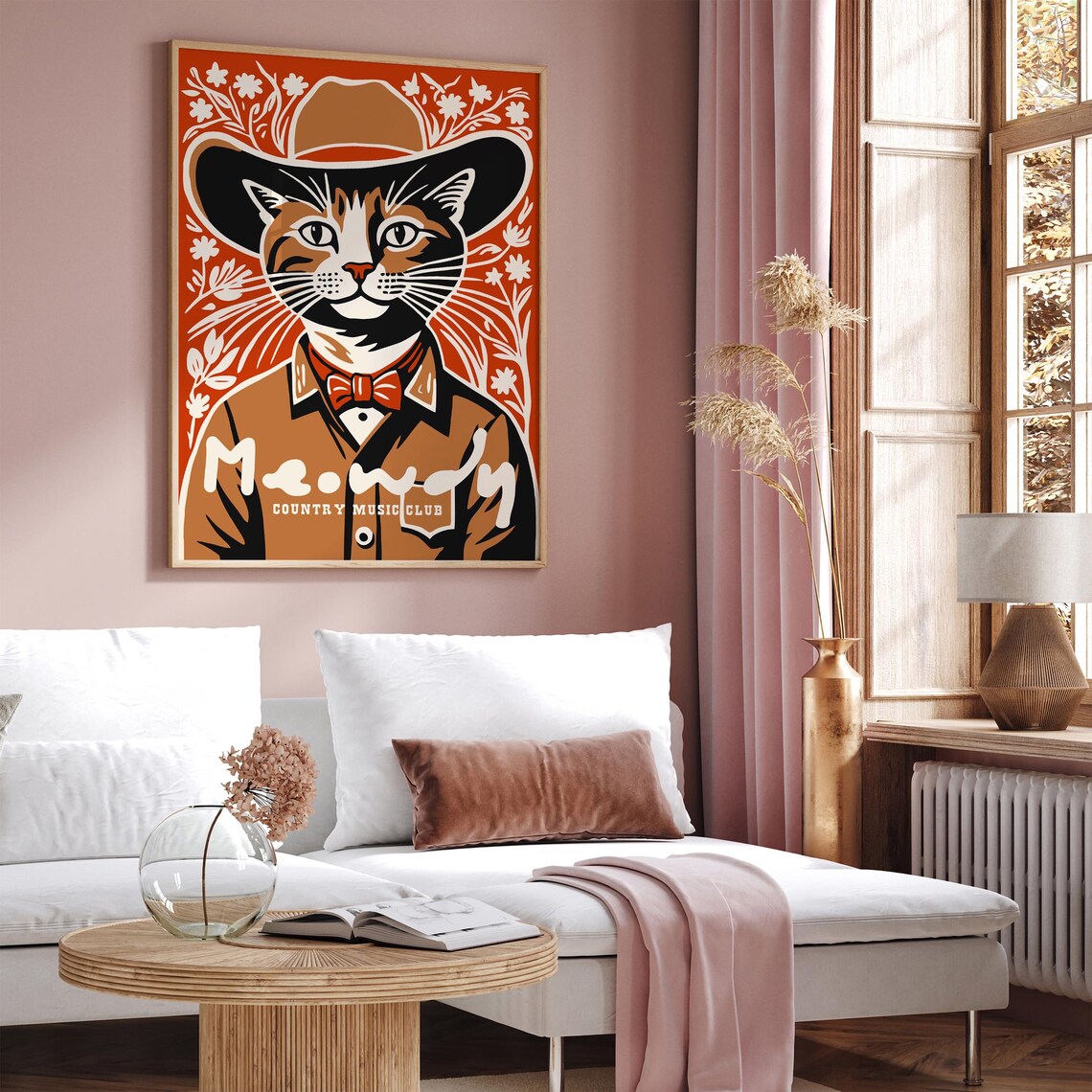 Meowdy Country Music Club Cowboy Cat Funny Rustic Western Poster - Image 5