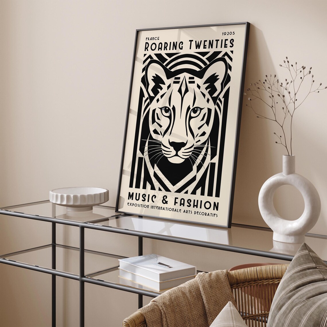 Art Deco Roaring Twenties Tiger Music And Fashion Exhibition Poster - Image 4