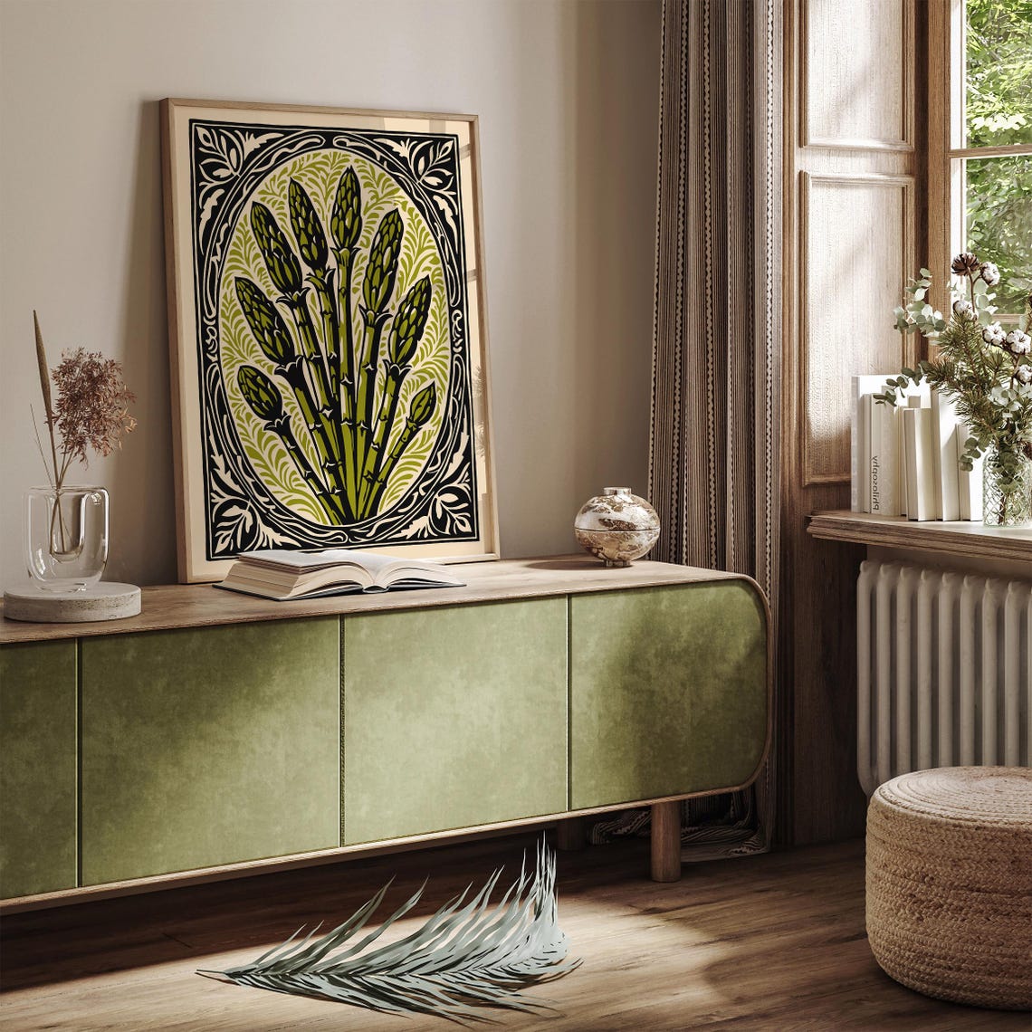Vintage Asparagus Art Nouveau Botanical Farmhouse Kitchen Wall Art - Image 5