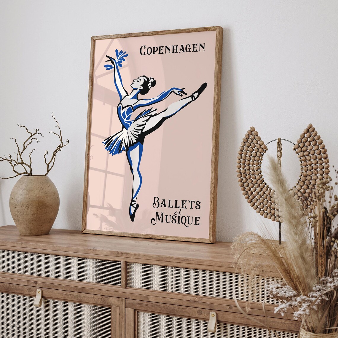 Copenhagen Ballet Blue White Ballerina Ballets et Musique Poster - Image 2