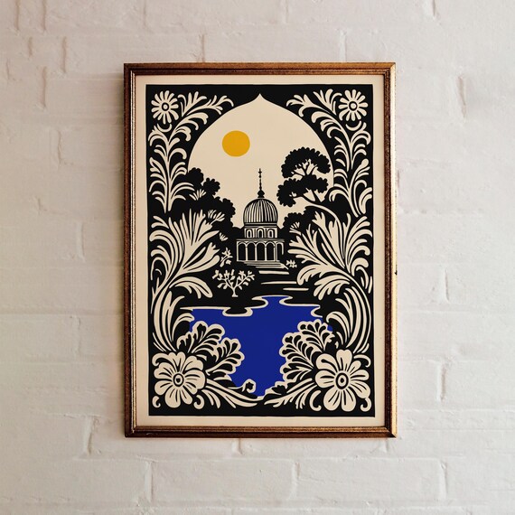 Istanbul Turkey Travel Art Print Ottoman Mosque Poster Vintage Middle Eastern Wall Art Oriental Exotic Home Decor Luxury Wall Hanging