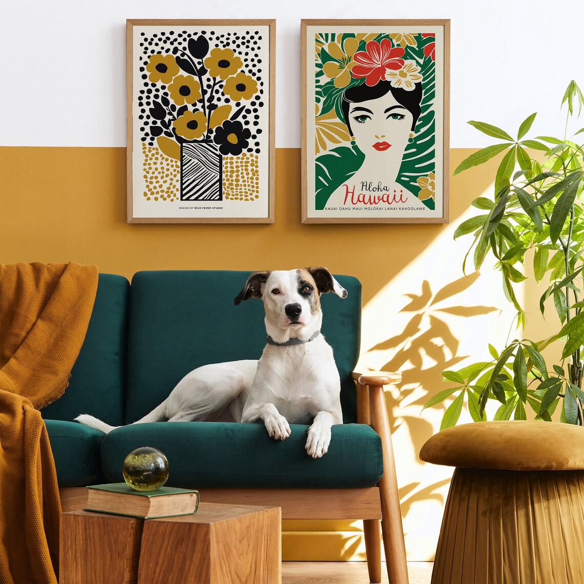 Mustard and Black Flower Bouquet Poster by Wild Fever Studio - Image 3