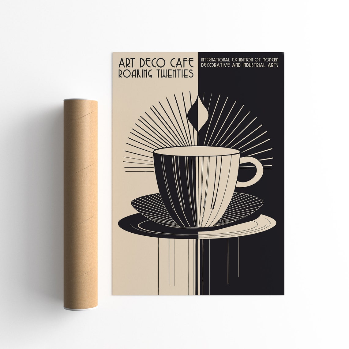Art Deco Cafe Coffee Cup Roaring Twenties Vintage Kitchen Poster - Image 2
