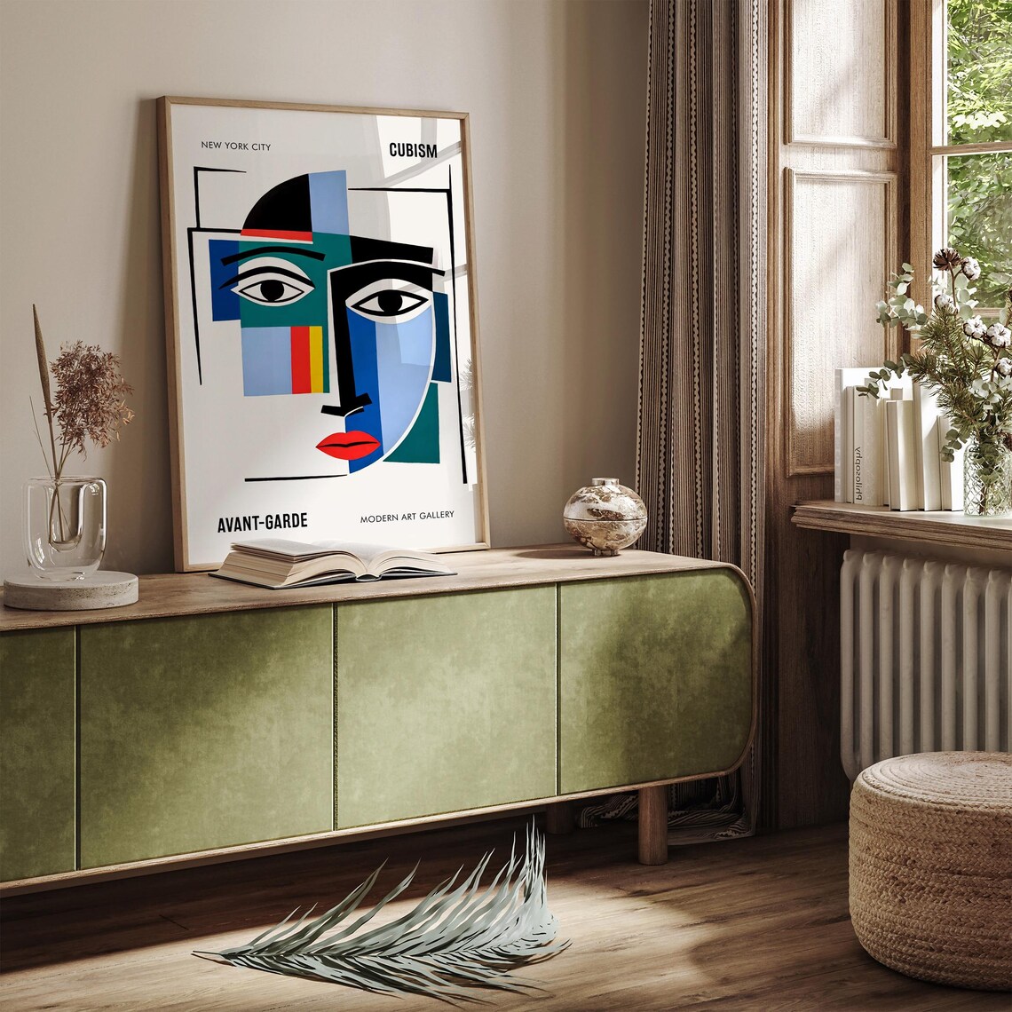 Colorful Cubist Face New York City Modern Art Gallery Poster - Image 3