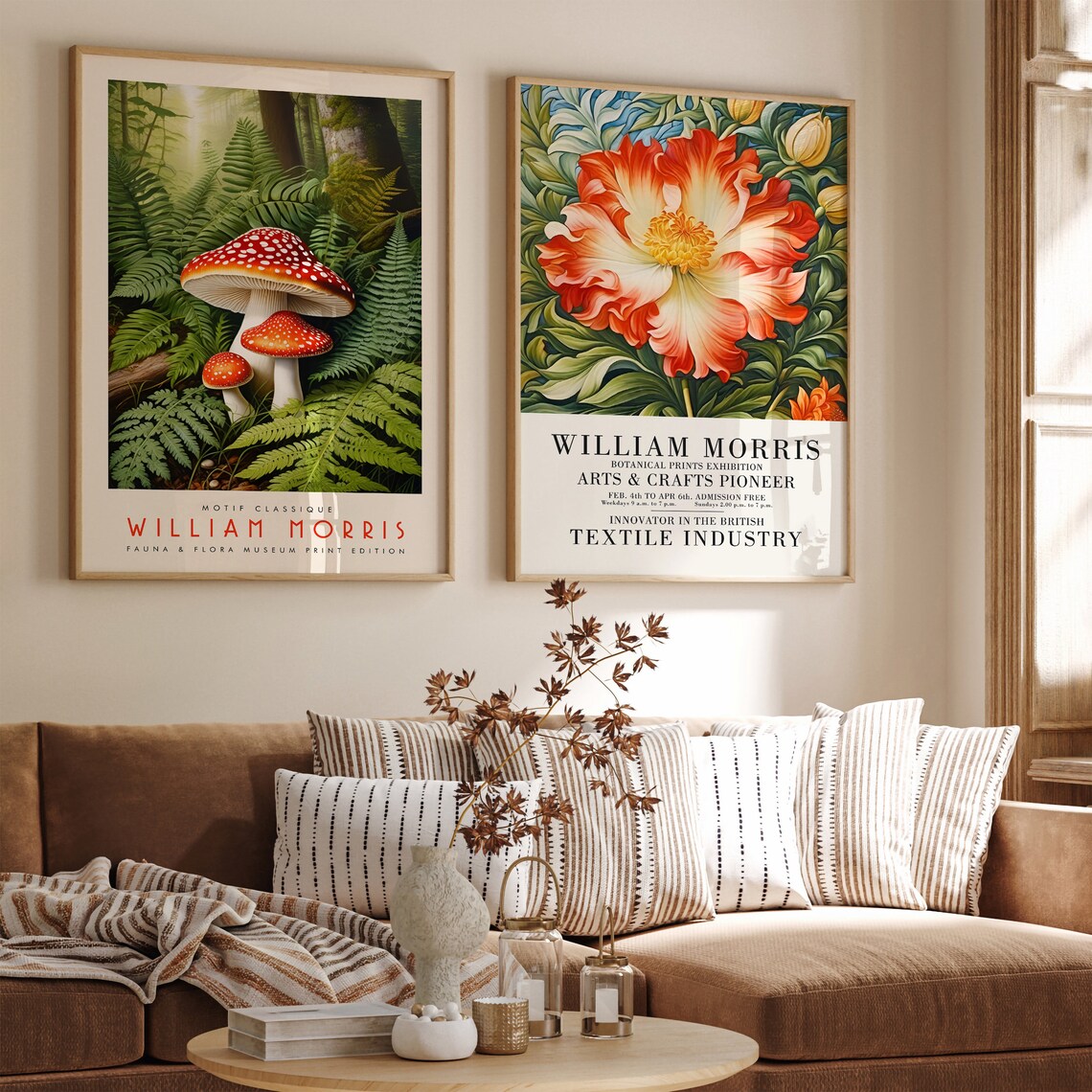 William Morris Mushroom Poster with Red Fly Agaric in Fern Forest - Image 4