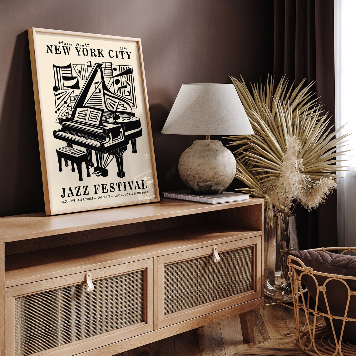 New York City 1986 Jazz Festival Grand Piano Vintage Music Poster - Image 6