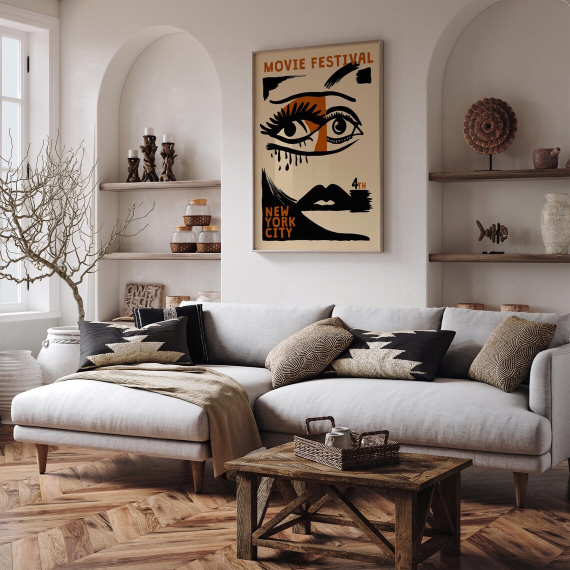 4th New York City Movie Festival Abstract Eyes Lips Pop Art Poster - Image 4
