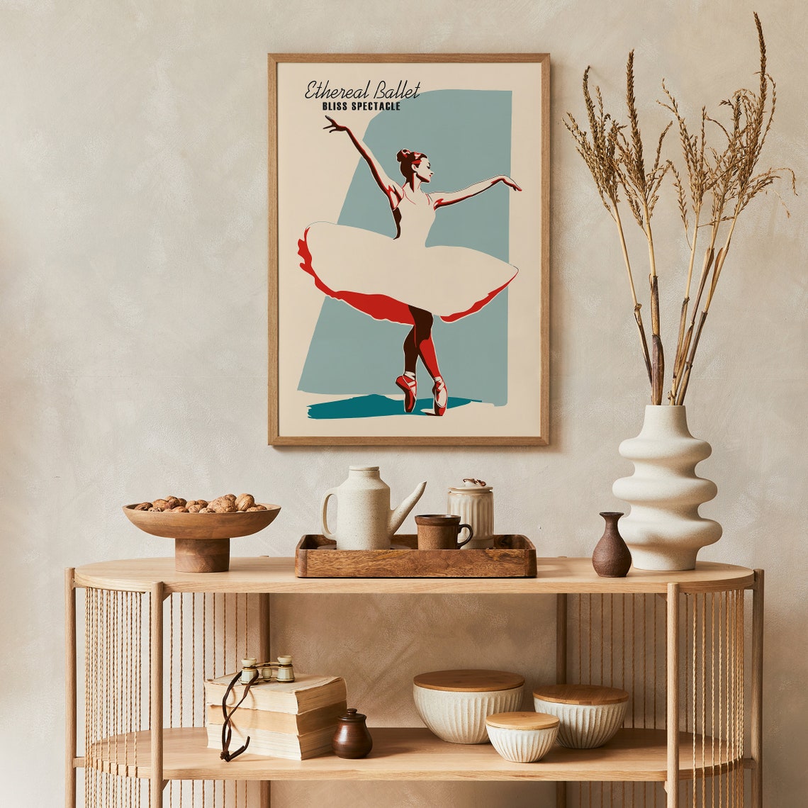 Ethereal Ballet Bliss Spectacle Ballerina Retro Dance Art Poster - Image 2