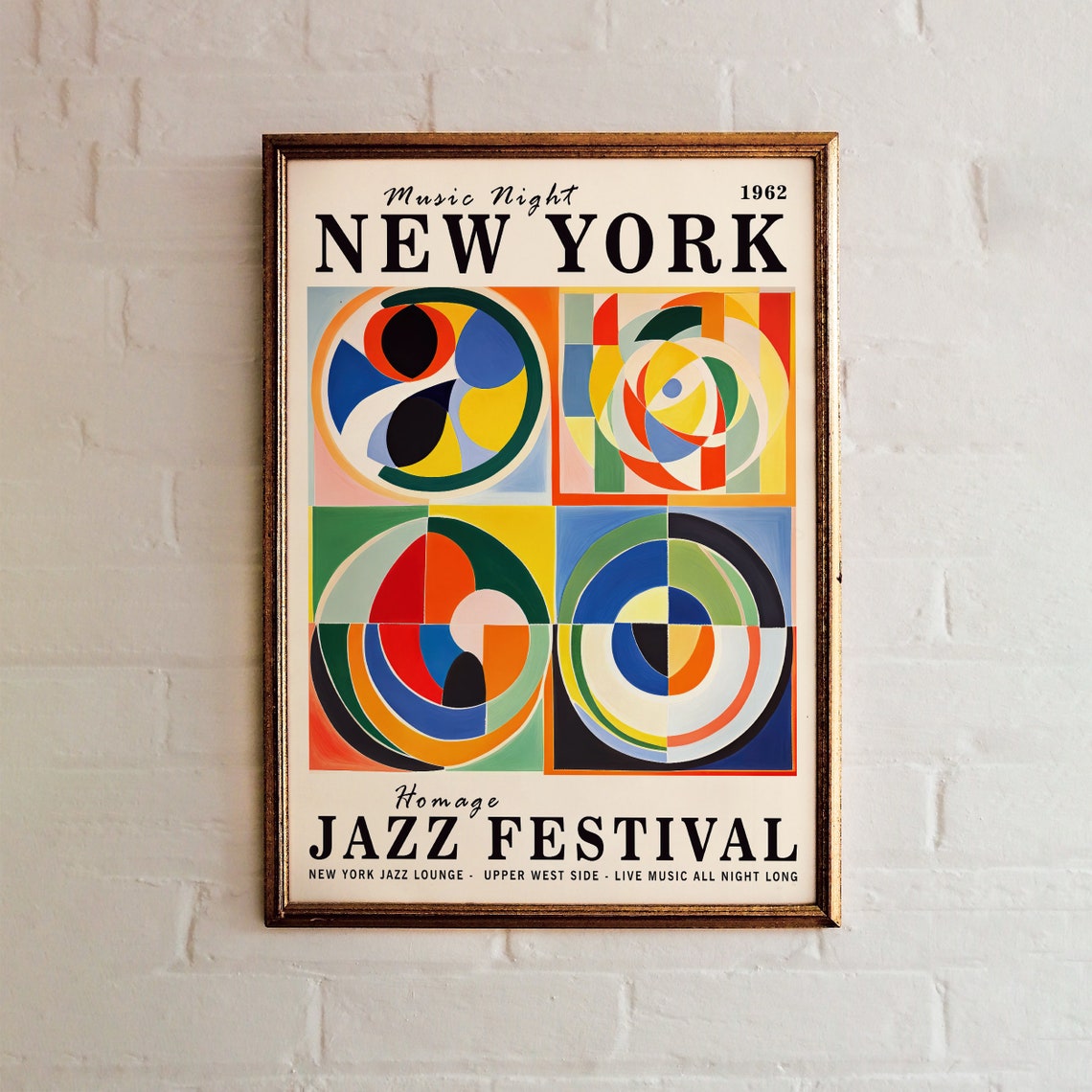 Music Night Ny Poster New York City Poster Jazz Music Print Music Poster Retro Wall Art Hilma Af Klint Paul Klee Modern Abstract Art - Image 5