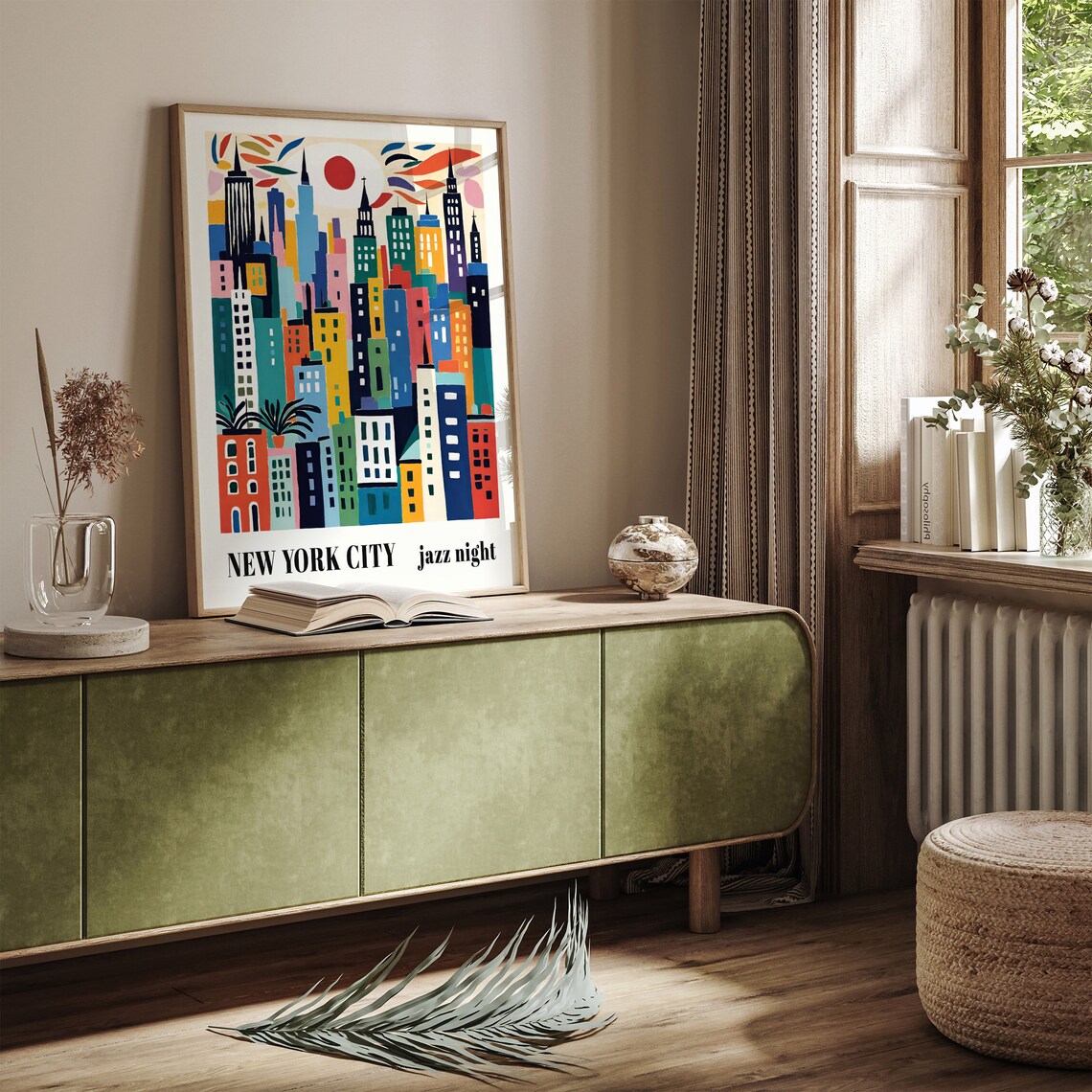 Colorful New York City Skyline Poster Vibrant Jazz Night Art Print Modern Nyc Art Print Jazz Lovers Gift Colorful Nyc Jazz Night Poster - Image 6