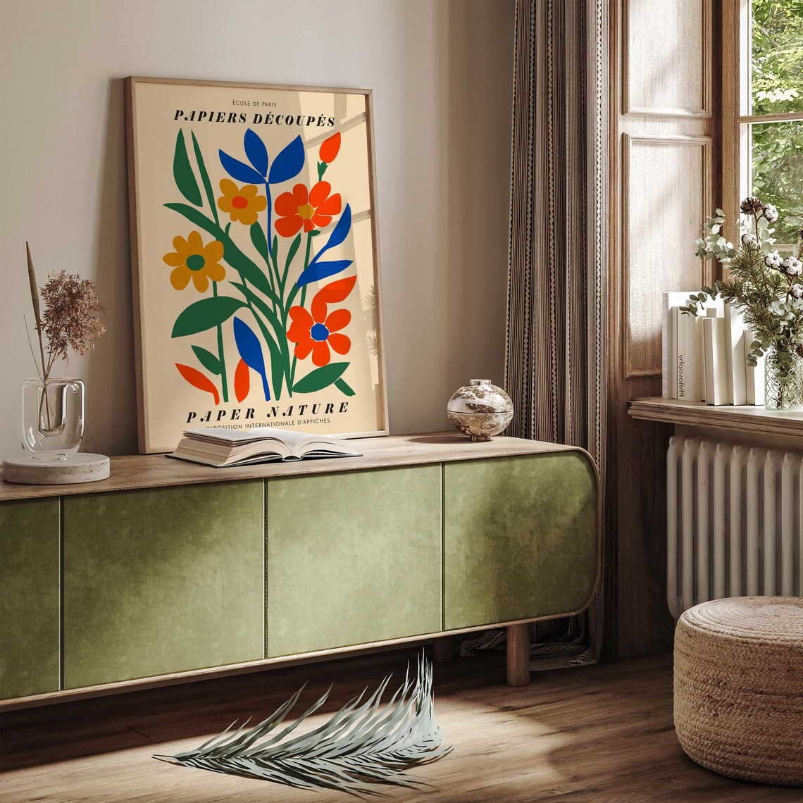 Papiers Découpés Colorful Paper Cut Floral Nature Art Poster - Image 4
