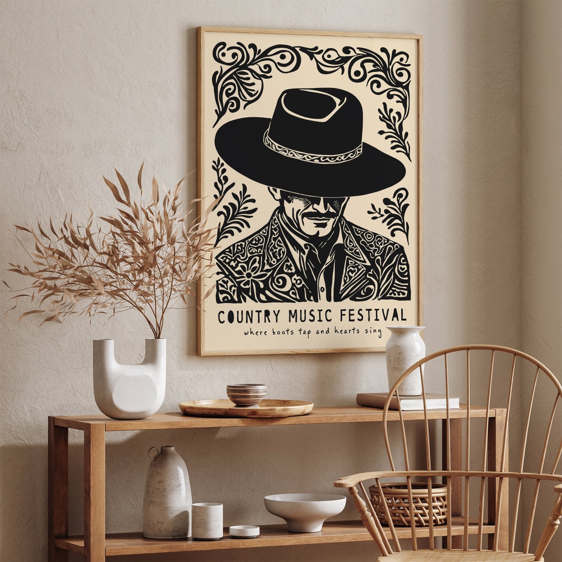 Country Music Decor Music Poster Print Music Gift Country Print Music Room Decor Cowboy Poster Vintage Country Print Americana Howdy - Image 5